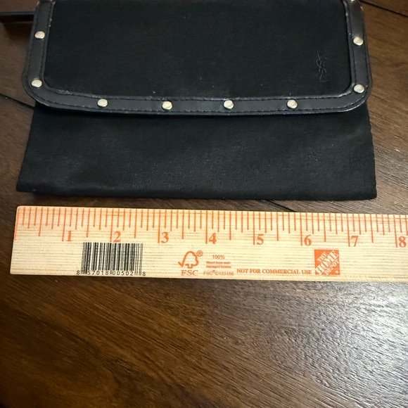 Yves Saint Laurent Black Fabric Detail Clutch - Picture 8 of 9